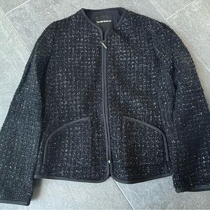 Emporio Armani Black Blazer with Modern Cropped Design